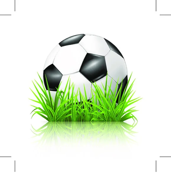 Ballon Football Sur Herbe 10Eps — Image vectorielle