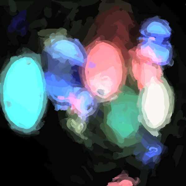 Illustratie Van Wazig Neon Disco Lichte Stippen — Stockvector