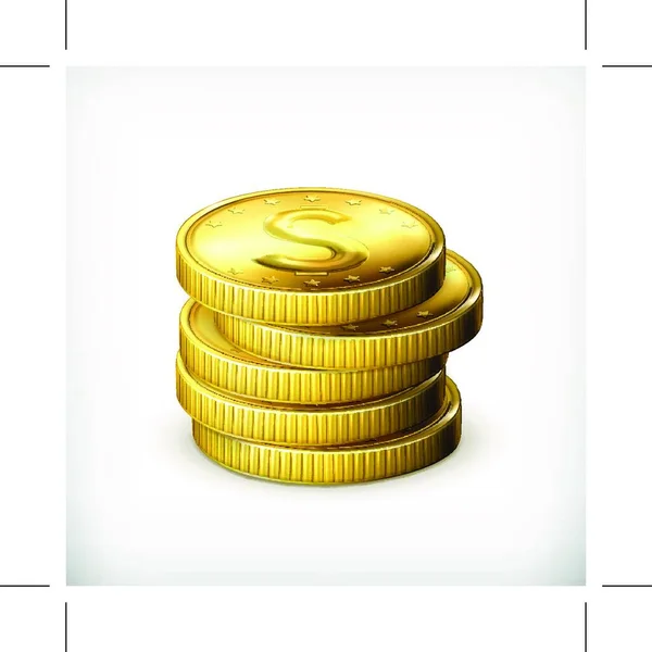 Monedas Metálicas Ahorro Dinero — Vector de stock