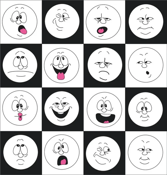 Vector Emotionele Glimlachen Box 002 — Stockvector