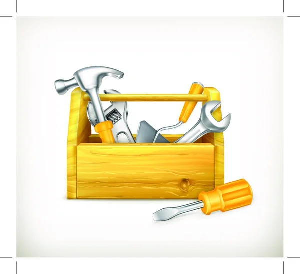 Tools Carpentry Objects Toolbox — Stock Vector