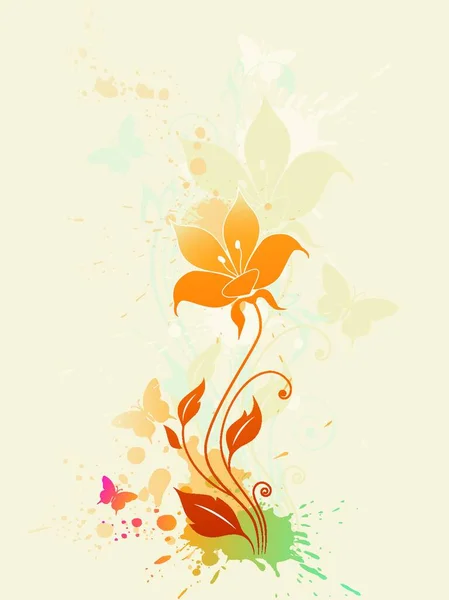 Fundo Floral Abstrato Com Manchas Flores — Vetor de Stock