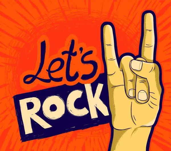 Plakat Rockowy Vector Napisami Rękami — Wektor stockowy