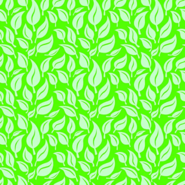 Vektor Nahtloser Hintergrund Mit Grünen Blättern Abstraktes Grünes Muster — Stockvektor
