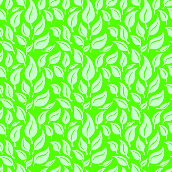 Fondo Sin Costura Vectorial Con Hojas Verdes Patrón Verde Abstracto — Vector de stock