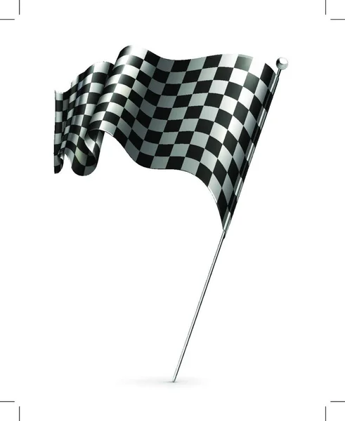Waving Flag Checkered 10Eps — Stock Vector