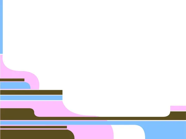 Ілюстрована Рамка Ніжно Рожевому Синьо Коричневому Кольорі Стилі Інн — стоковий вектор