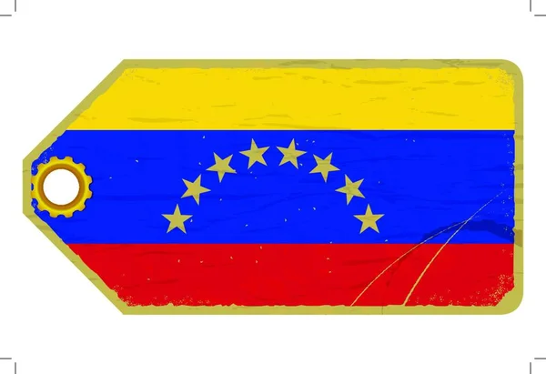 Vintage Label Flag Venezuela — Stock Vector