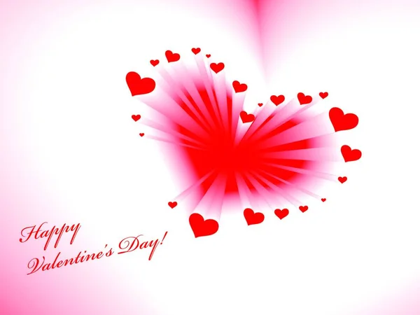 Valentine Day Card Vector Romantic Heart Copy Space — Stock Vector