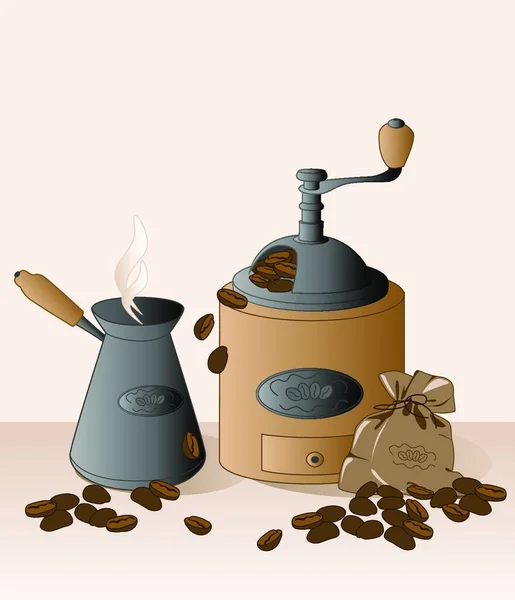 Nahaufnahme Von Gerösteten Kaffeebohnen — Stockvektor