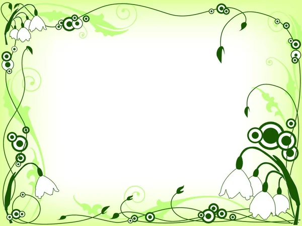 Marco Floral Verde Con Nevadas — Vector de stock