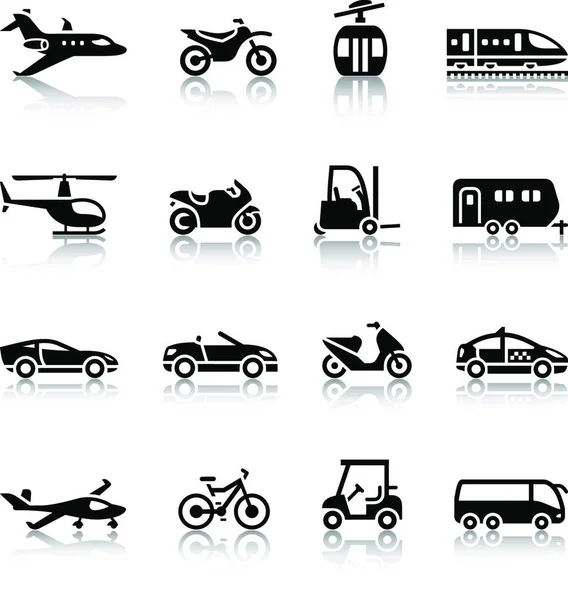 Conjunto Iconos Transporte — Archivo Imágenes Vectoriales