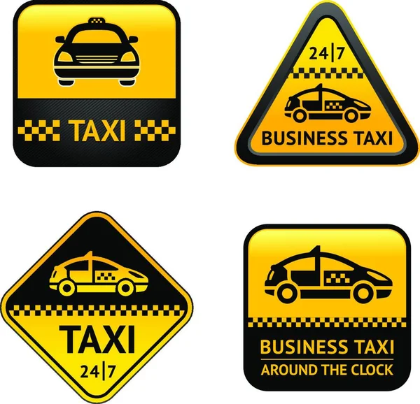 Taxi Taxi Set Etichette — Vettoriale Stock