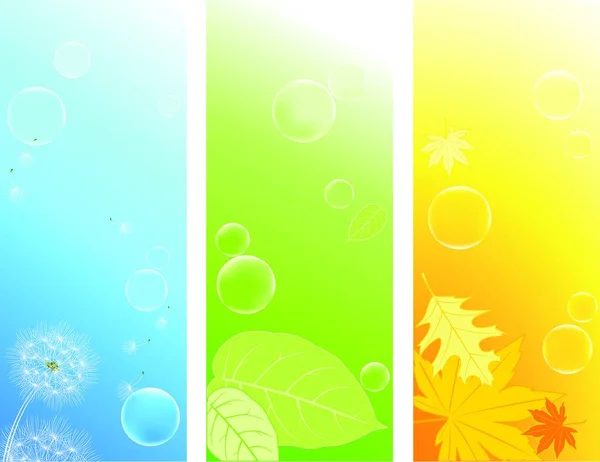Colored Vertical Nature Backgrounds Soap Bubbles — Stock Vector