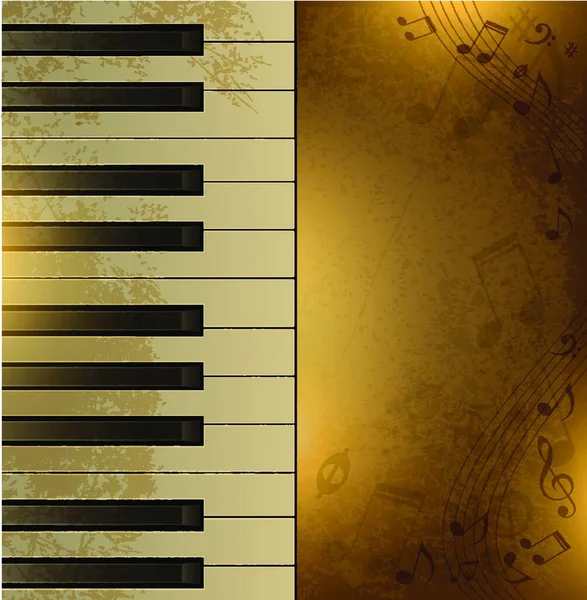 Piyano Notlarla Vektör Vintage Arkaplan — Stok Vektör