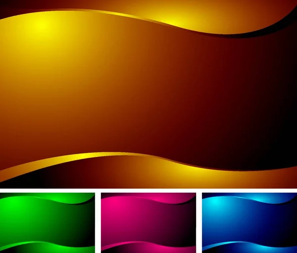 Abstract Colorful Background Wave Effect Four Color Variations — Stock Vector