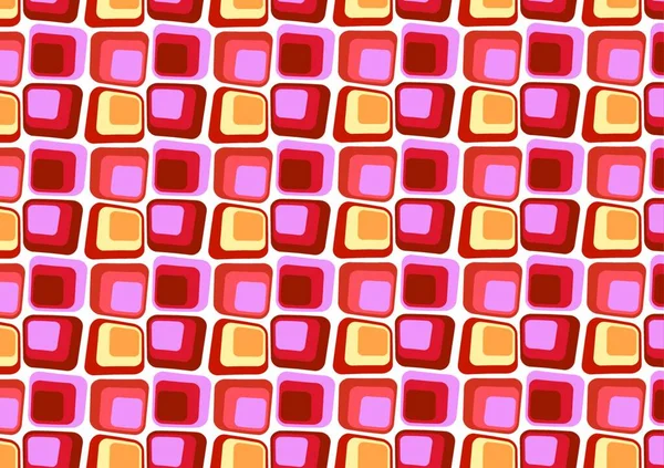Ilusão Vetorial Red Retro Estilo Abstrato Fundo Feito Candy Squares —  Vetores de Stock