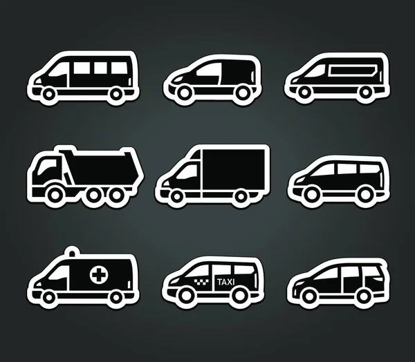 Jeu Autocollants Collants Panneaux Transport — Image vectorielle