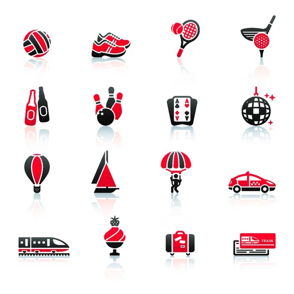 Recreation Vacation Travel Icons Set — Stock Vector