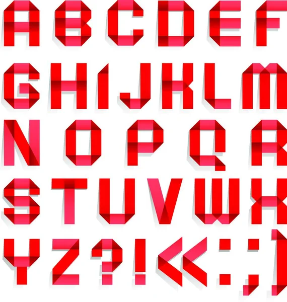 色のついた紙のアルファベット 赤い文字 — ストックベクタ