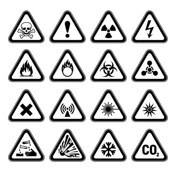 Set triangular warning signs Hazard symbols Stock Vector Image by