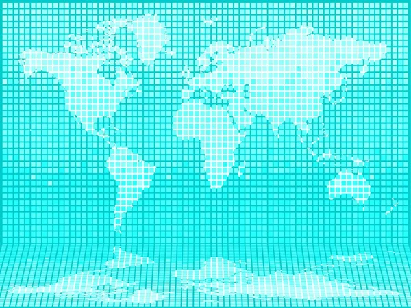 Mirada Abstracta Ilustrada Mundo Diferentes Tonos Azulejos Azules Oscuros — Vector de stock