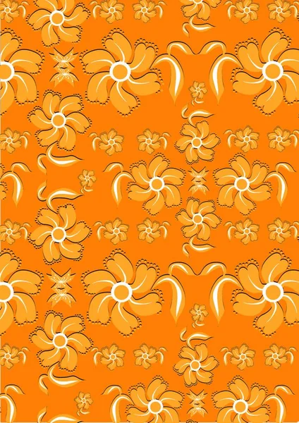 Vektor Illustration Des Abstrakten Floralen Hintergrundes Sonnigen Orangen Farben — Stockvektor