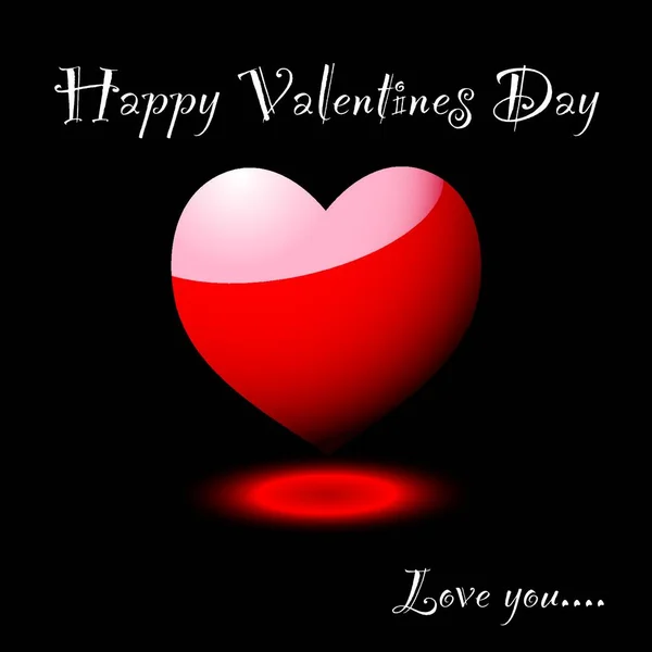 Κόκκινο Αγάπη Καρδιά Ιδέα Για Ημέρα Του Αγίου Βαλεντίνου Μαύρο — Διανυσματικό Αρχείο