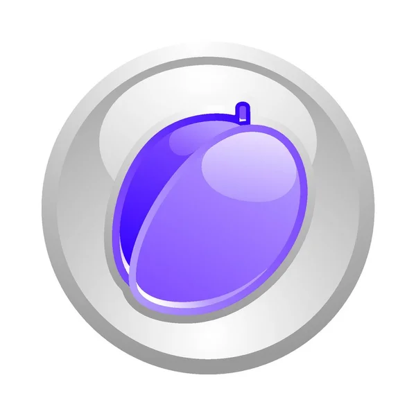 Gray Button Plum Vector — Stock Vector