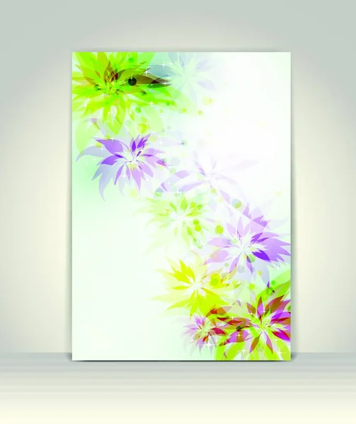 Modelo Brochura Negócios Design Colorido Flores — Vetor de Stock