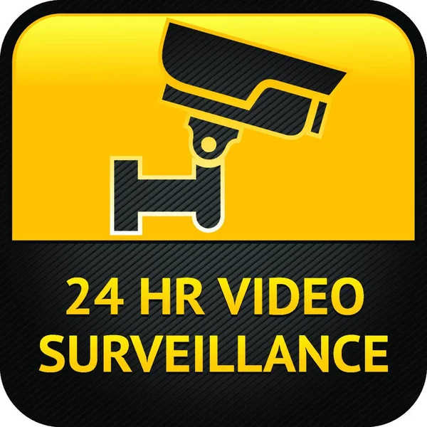 Videoüberwachungsschild Cctv Label — Stockvektor