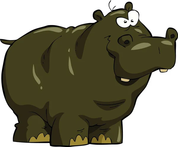Hipopótamo Sobre Fundo Branco Ilustração Vetorial —  Vetores de Stock