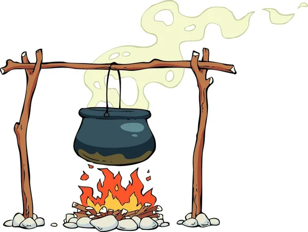 Pot Fire Vector Illustration — Stock Vector