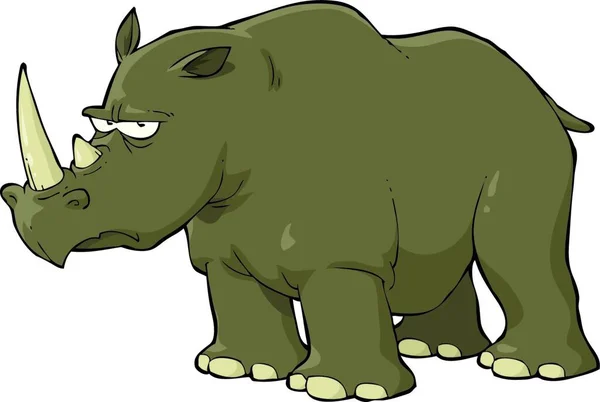 Rinoceronte Sfondo Bianco Illustrazione Vettoriale — Vettoriale Stock