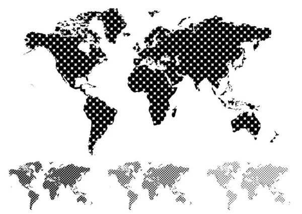 ベクトル世界地図地球地図 — ストックベクタ