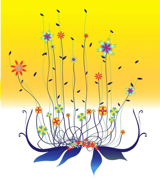 Illustraition Vektorové Pozadí Retro Abstraktní Květinová Spirála — Stockový vektor