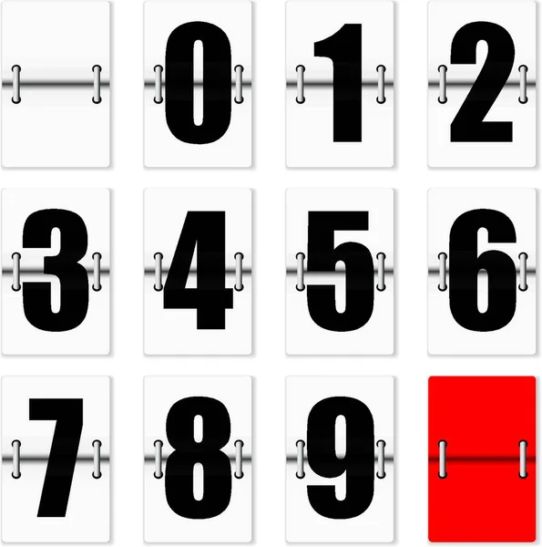 Número Tarjetas Con Solapas Contador Como Utiliza Las Tablas Tiempo — Archivo Imágenes Vectoriales