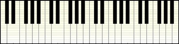Siyah Beyaz Tuşlu Tam Boy Piyano Klavyesi — Stok Vektör