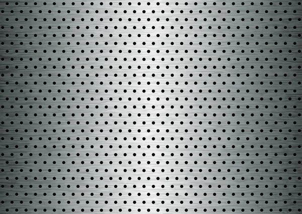 Brushed Sheet Metal Plate Background Holes Grain — Stock Vector