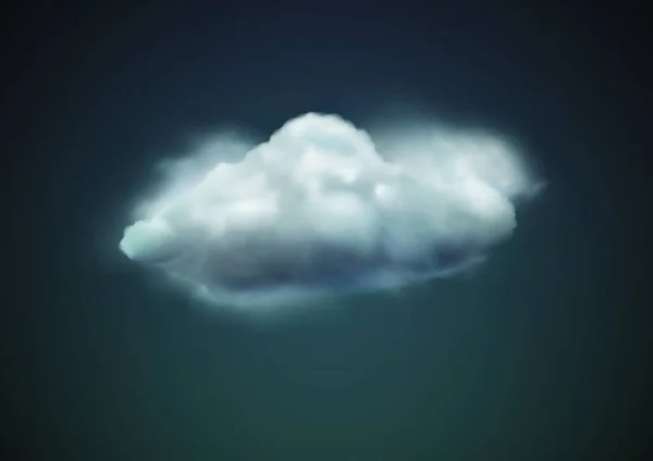 Векторная Иллюстрация Прохладной Иконки Погоды Облако Плавает Темном Небе — стоковый вектор