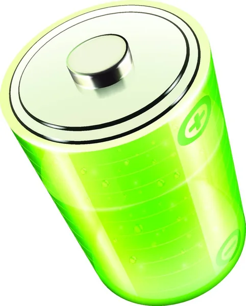 Web デザイン 白い背景で隔離のための緑色のバッテリ アイコンのベクトル イラスト — ストックベクタ