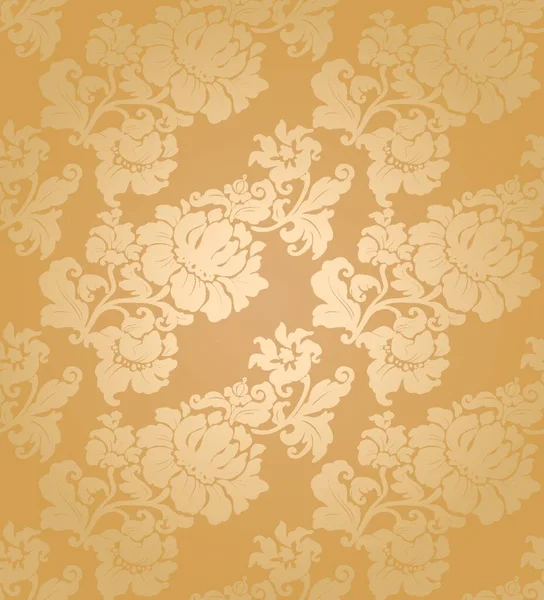 Floral Seamless Pattern Gold — Stock Vector