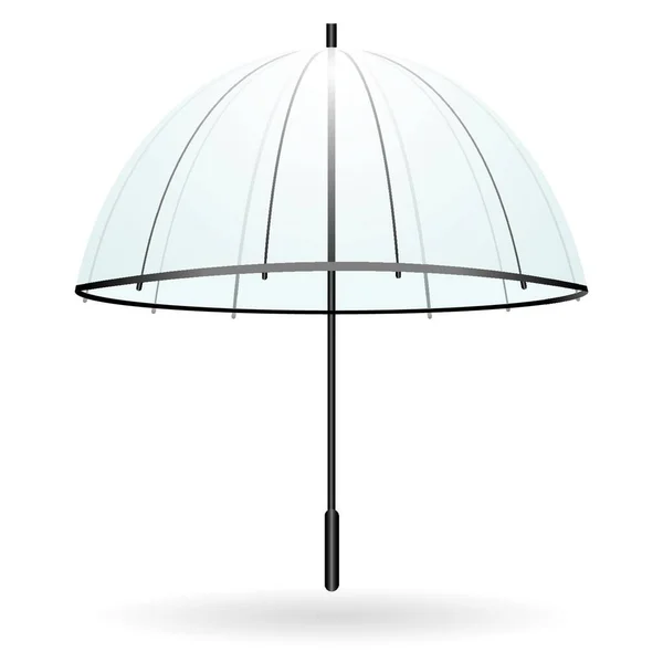 Illustration Transparent Umbrella Black Handle — Stock Vector