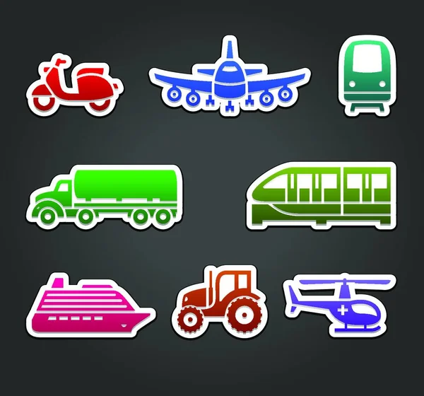 Συλλογή Αυτοκόλλητων Σύμβολα Χρωμάτων Μεταφοράς — Διανυσματικό Αρχείο