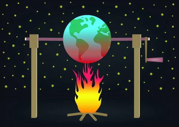 온난화의 예이다 지구는 Eps — 스톡 벡터