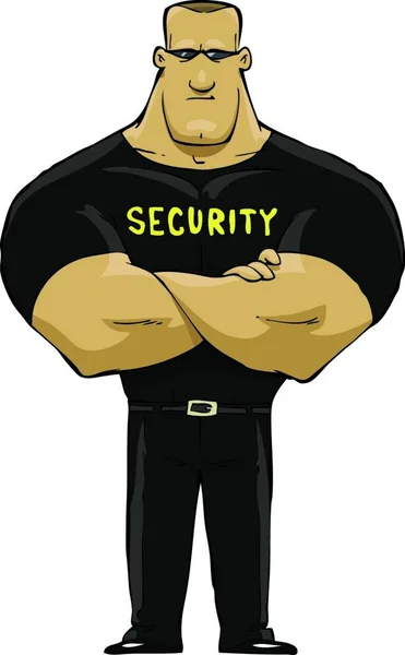 Guardia Seguridad Una Ilustración Vector Fondo Blanco — Vector de stock