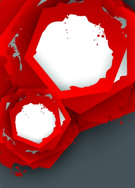 与红色六边形的背景 抽象图 — 图库矢量图片