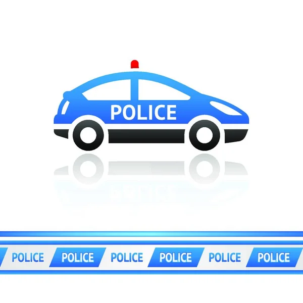 Politieauto Politietape — Stockvector