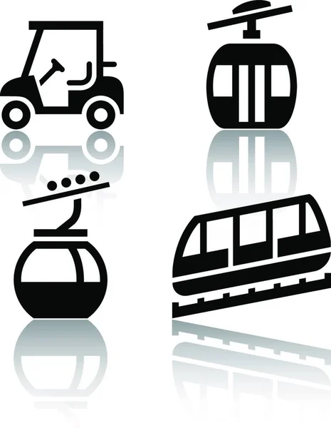 Conjunto Ícones Transporte Recreação —  Vetores de Stock