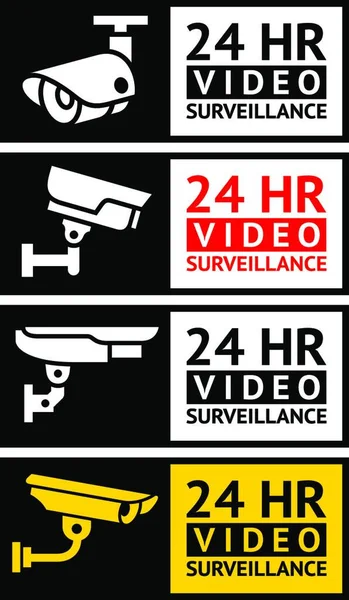 Aufkleber Für Videoüberwachung — Stockvektor